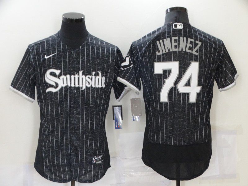 Men Chicago White Sox 74 Jimenez City Edition Black Elite Nike 2021 MLB Jersey